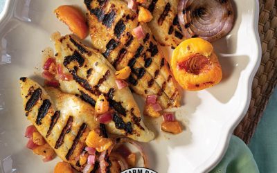 Delta Pride Grilled Catfish with  Peaches and Red Onion
