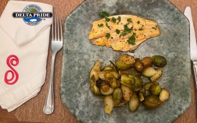 Delta Pride Lemon Butter Catfish with Brussel Sprouts